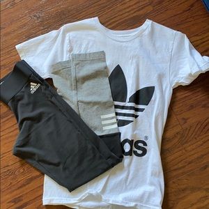 Adidas tee and leggings